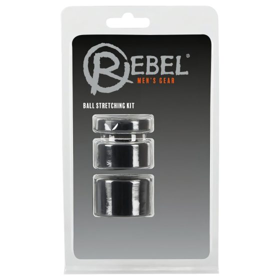 Rebel Ball - Black Penis Ring & Stretcher Set