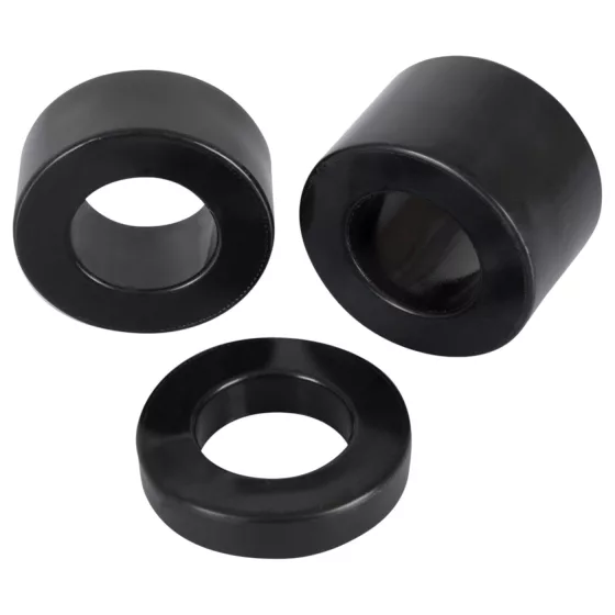Rebel Ball - Black Penis Ring & Stretcher Set