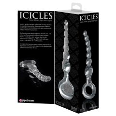   Icicles No. 67 - spherical glass dildo with teething ring (translucent)