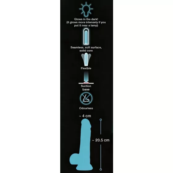 You2Toys Glow in the Dark - Suction Cup Light-Up Dildo (Blue)