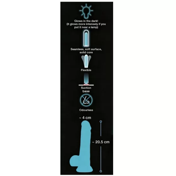 You2Toys Glow in the Dark - Suction Cup Light-Up Dildo (Blue)