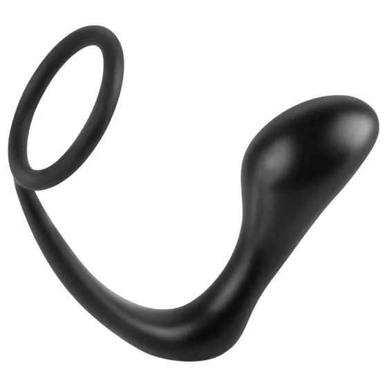 Ass-Gasm Pleasure Plug with Penis Ring (Black)