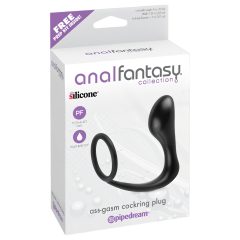 Ass-Gasm Pleasure Plug with Penis Ring (Black)
