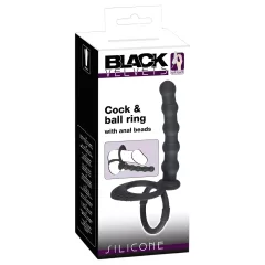   Black Velvet - Prostate and Penis Ring with Anal Dildo (Black)