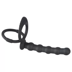   Black Velvet - Prostate and Penis Ring with Anal Dildo (Black)