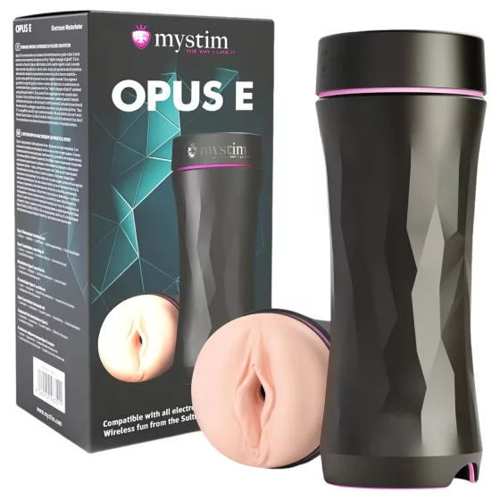 Mystim Opus E Vagina - Electro Stimulation Toy (Natural-Black)