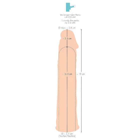 You2Toys - Silicone - Natural Penis Sleeve Extender - 19cm