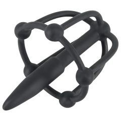 Silicone Glans Cage with Urethral Cone (Black)