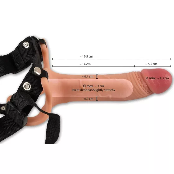 Realistixxx Strap-on - Adjustable, Hollow Dildo (Natural)