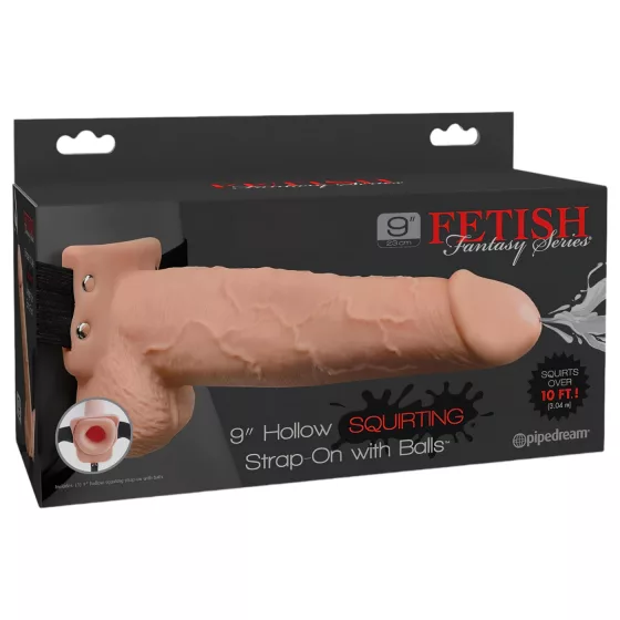 Fetish Strap-On 9 - Hollow, Squirting Dildo (Natural)"