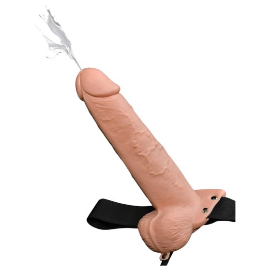 Fetish Strap-On 9 - Hollow, Squirting Dildo (Natural)"
