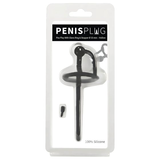 Silicone Urethral Stretcher & Glans Ring (0.6mm) - Black