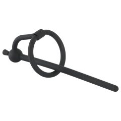 Silicone Urethral Stretcher & Glans Ring (0.6mm) - Black