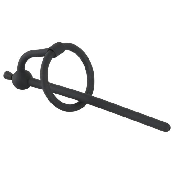 Silicone Urethral Stretcher & Glans Ring (0.6mm) - Black