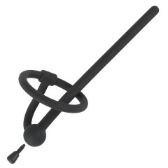 Silicone Urethral Stretcher & Glans Ring (0.6mm) - Black