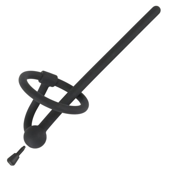 Silicone Urethral Stretcher & Glans Ring (0.6mm) - Black