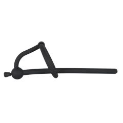   Penisplug Dilator - silicone urethral dilator with acorn ring (0,6mm) - black