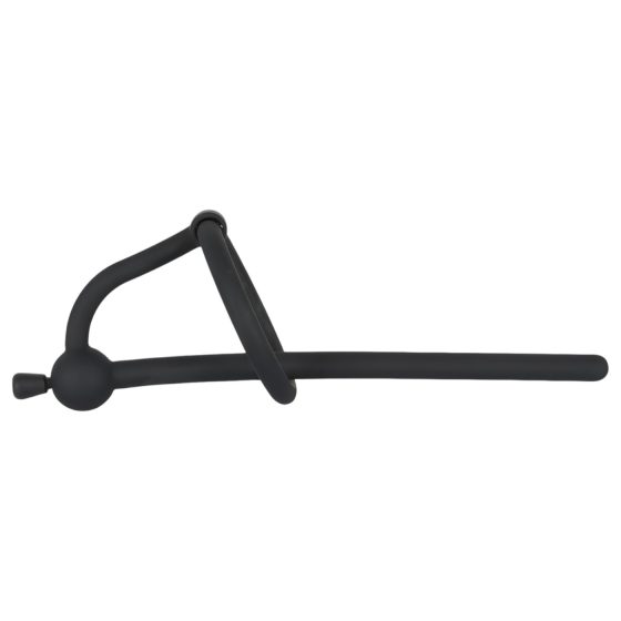 Silicone Urethral Stretcher & Glans Ring (0.6mm) - Black