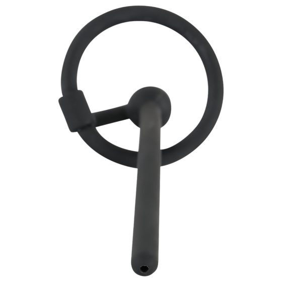 Silicone Urethral Stretcher & Glans Ring (0.6mm) - Black
