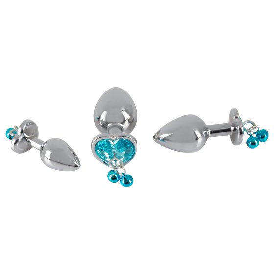 You2Toys - Silver Anal Plug Set with Leash