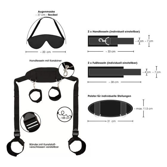 Bad Kitty - Neck-Wrist-Ankle Restraints (Black)