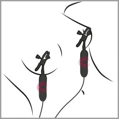Fetish - Vibrating Nipple Clamps (Black)