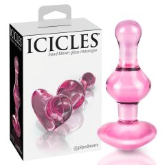 Icicles No. 75 - Heart-Shaped Glass Anal Plug (Pink)