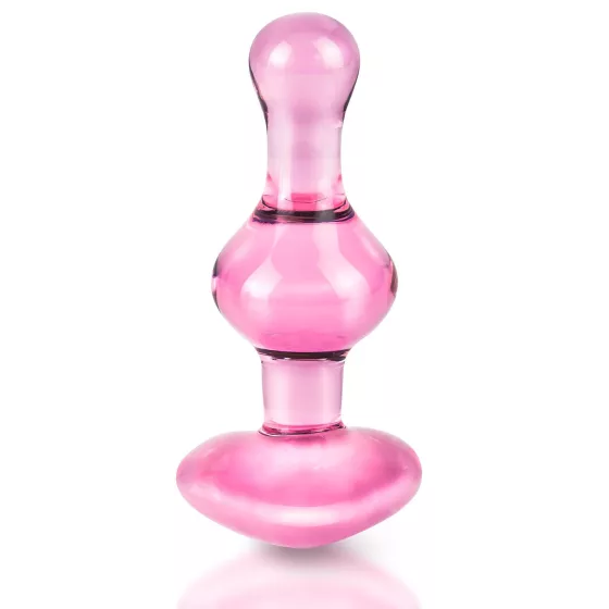 Icicles No. 75 - Heart-Shaped Glass Anal Plug (Pink)