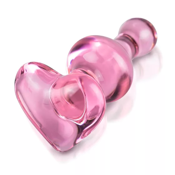 Icicles No. 75 - Heart-Shaped Glass Anal Plug (Pink)