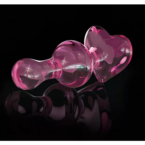 Icicles No. 75 - Heart-Shaped Glass Anal Plug (Pink)