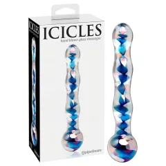 Icicles No. 08 - Wavy Double-Ended Glass Dildo (Clear-Blue)