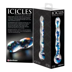 Icicles No. 08 - Wavy Double-Ended Glass Dildo (Clear-Blue)