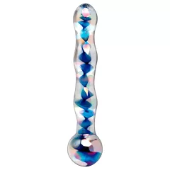 Icicles No. 08 - Wavy Double-Ended Glass Dildo (Clear-Blue)