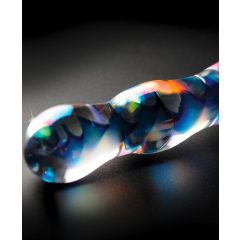   Icicles No. 08 - wavy, double-ended, glass dildo (translucent-blue)