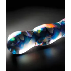 Icicles No. 08 - Wavy Double-Ended Glass Dildo (Clear-Blue)
