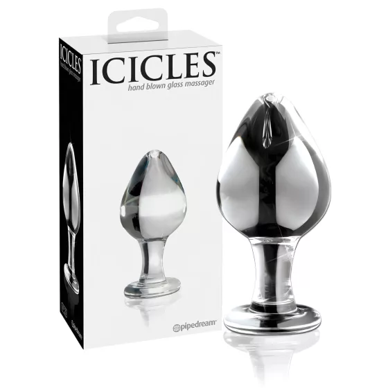 Icicles No. 25 - Clear Glass Tapered Anal Plug