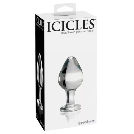 Icicles No. 25 - Clear Glass Tapered Anal Plug