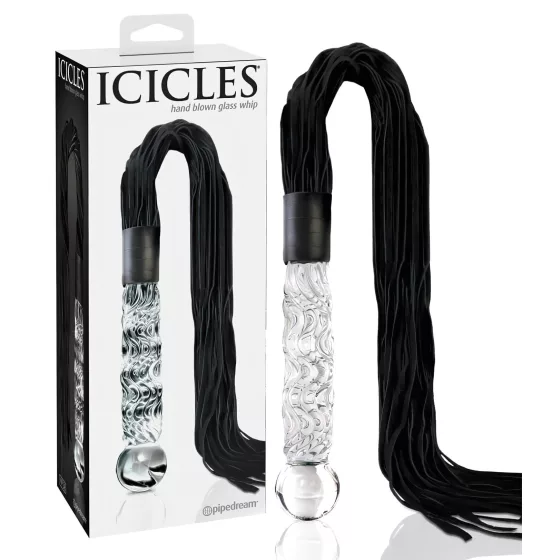 Icicles No. 38 - Leather Whip & Glass Dildo (Clear-Black)
