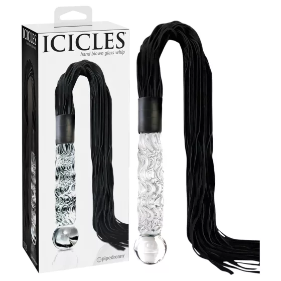 Icicles No. 38 - Leather Whip & Glass Dildo (Clear-Black)