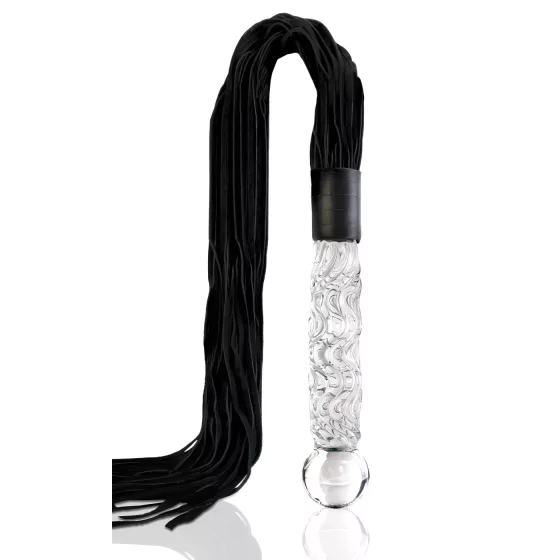 Icicles No. 38 - Leather Whip & Glass Dildo (Clear-Black)