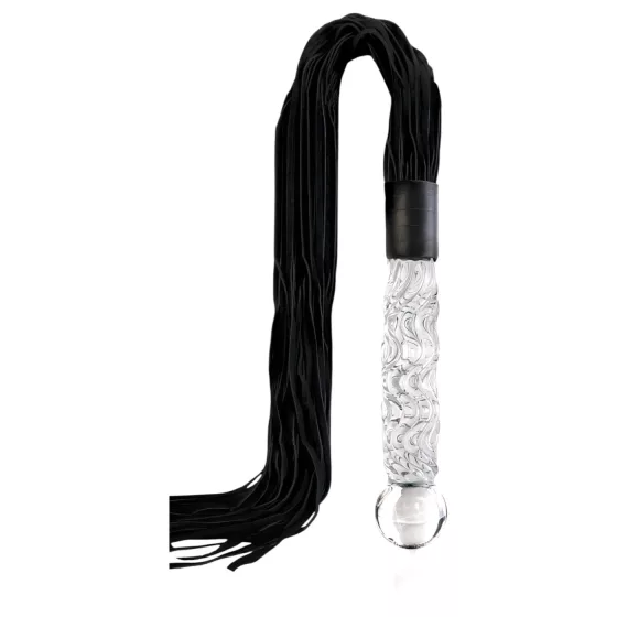 Icicles No. 38 - Leather Whip & Glass Dildo (Clear-Black)
