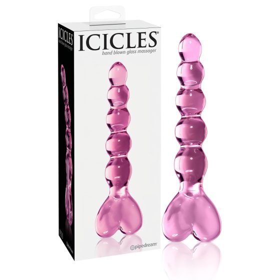 Icicles No. 43 - Pearl Heart Glass Dildo (Pink)
