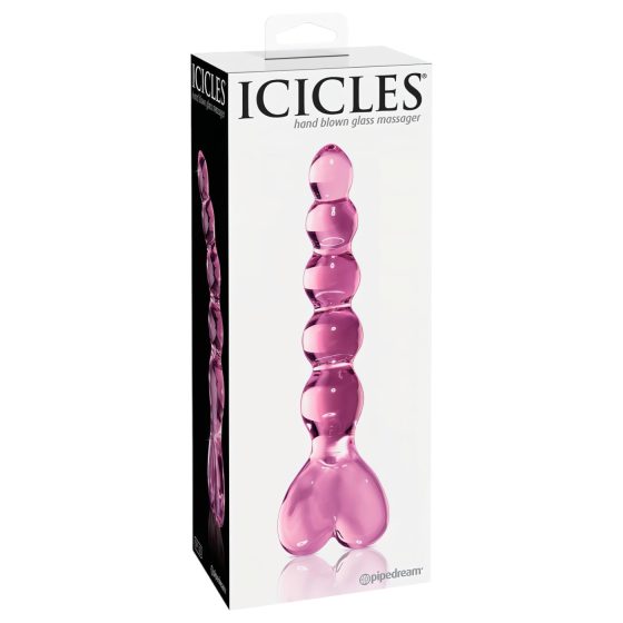 Icicles No. 43 - Pearl Heart Glass Dildo (Pink)