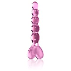 Icicles No. 43 - Beaded Heart Glass Dildo (Pink)