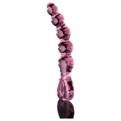 Icicles No. 43 - Beaded Heart Glass Dildo (Pink)