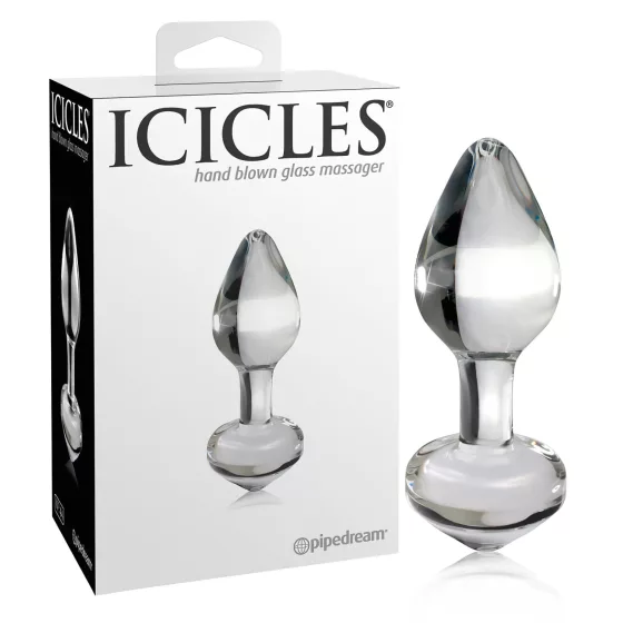 Icicles No. 44 - Tapered Glass Anal Plug (Clear)