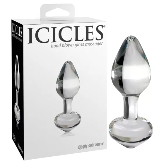 Icicles No. 44 - Tapered Glass Anal Plug (Clear)