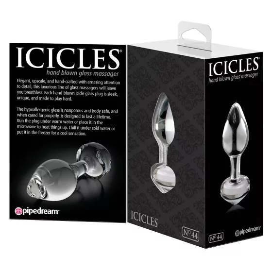 Icicles No. 44 - Tapered Glass Anal Plug (Clear)