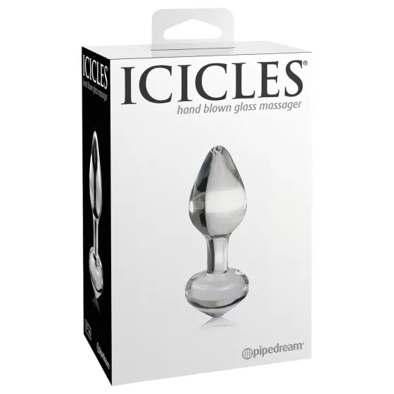 Icicles No. 44 - Tapered Glass Anal Plug (Clear)