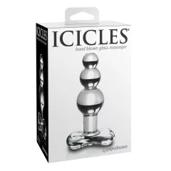 Icicles No. 47 - Triple Pearl Glass Anal Plug (Clear)